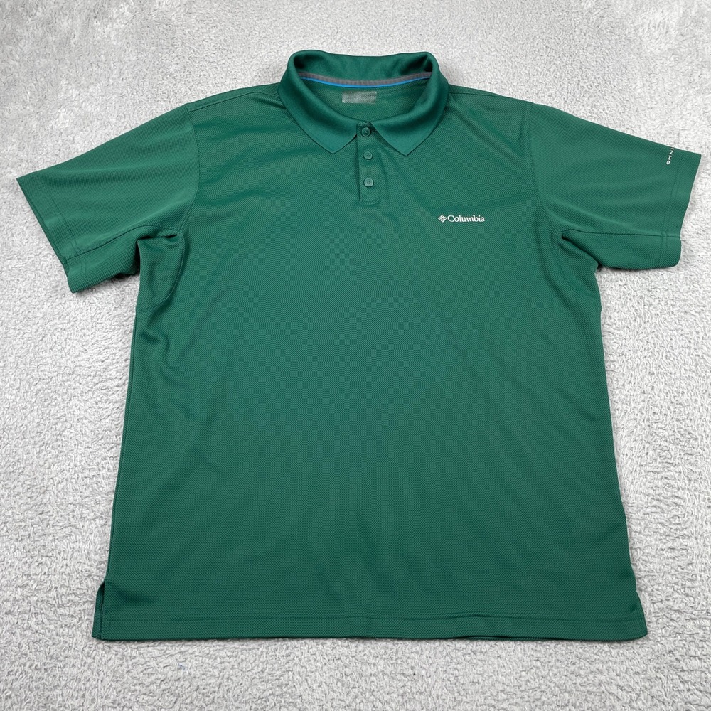 Columbia Omni-Shade Polo Shirt Mens XL Green Short Sleeve Golf Hiking Outdoor